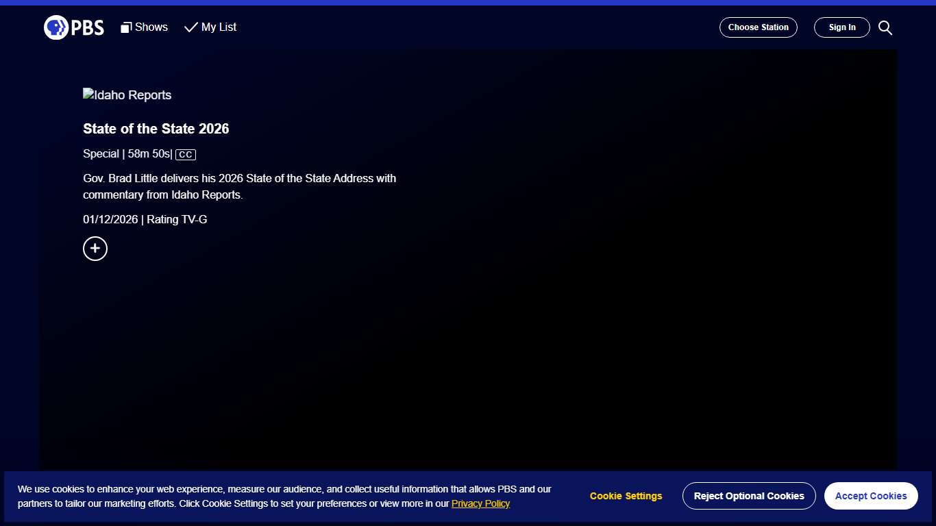 Idaho Reports State of the State 2026 PBS